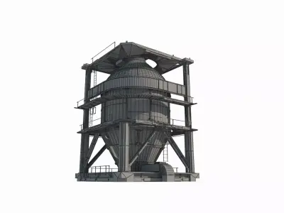 Modern industrial facility reactor 3D model