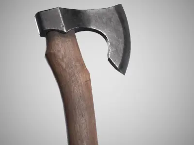 Curved Axe Low-poly 3D model