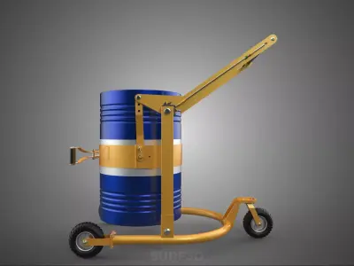 FUEL DRUM BARREL TROLLEY CART BARROW HAND TRUCK LIFTING HOLDER 3 3D model
