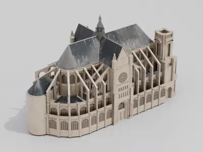Saint Eustache Church Paris 3D model