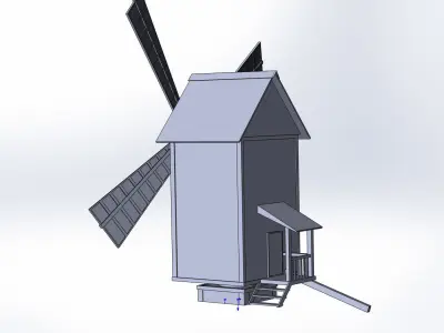 The historic Ukrainian windmill of the 18th century Free low-poly 3D model