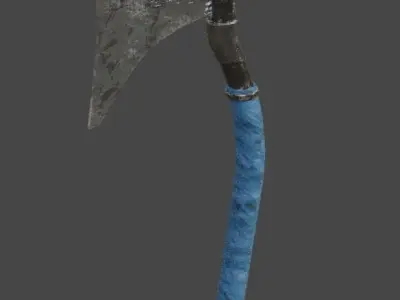 Dusty metal axe 3D model