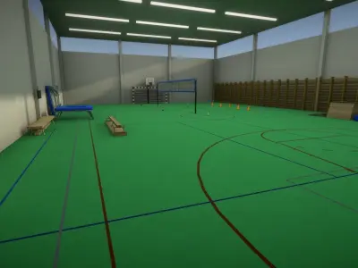 School Gym Environment Pack Low-poly 3D model