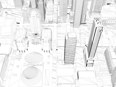 Buildings City building industrial park commercial housing 3D model V5