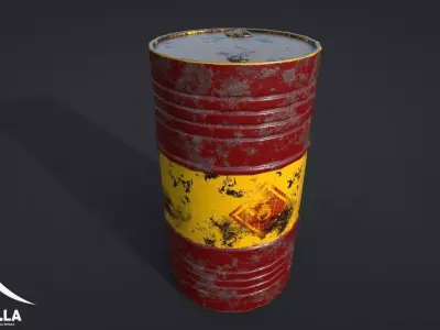 Oil Vat Low-poly 3D model