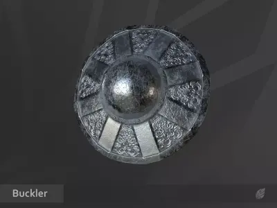 Buckler Shield Low-poly 3D model purchase