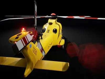 Helicopter AW169  Low-poly 3D model