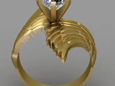 Antique Wing Ring 3D print model