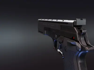 Beretta 87 Target Low-poly 3D model