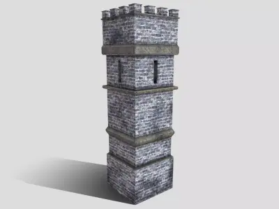 Medieval Tower Low-poly 3D model get