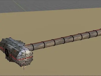 Sledgehammer low poly hammer from movie star wars Low-poly 3D model