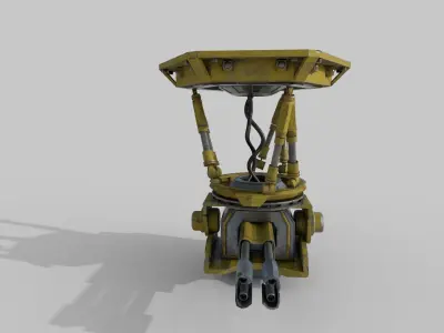 machine gun Low-poly 3D model 4