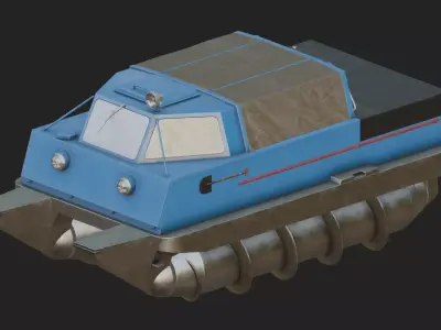 ZIL 29061 Screw propelled vehicle Low-poly 3D model
