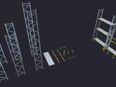 Warehouse Racks Shelves Low-poly 3D model