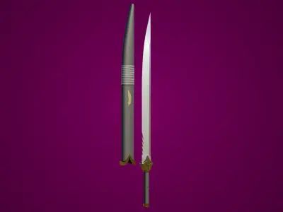 Sword 05 Game-Ready PBR Unity UE Arnold V-Ray Textures Included Low-poly 3D model