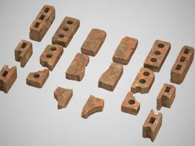 Bricks Low-poly 3D model buy
