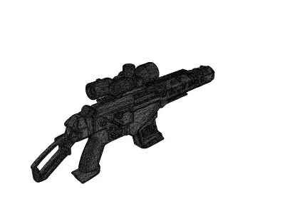 Futuristic Green Scope Assault Rifle 3D model