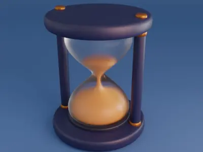 Cartoon Hourglass Low-poly 3D model