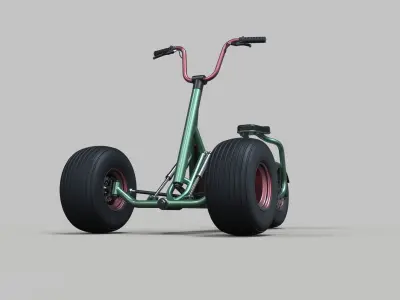 Electric trike scooter concept 3D model