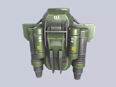 Scifi Jetpack Low-poly 3D model Low-poly