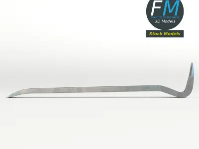 Crowbar metal tool 3D model