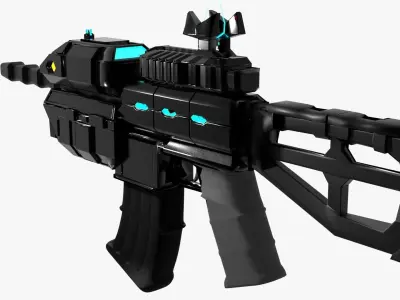 SciFi Rifle with Grenade Launcher 3D model