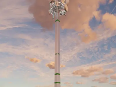 Sci-fi Communication Tower v2 004 3D model