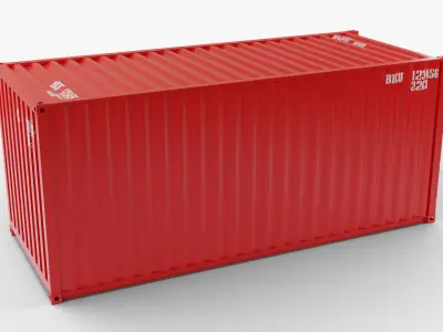 20Ft Cargo Container - Red - Clean 3D model