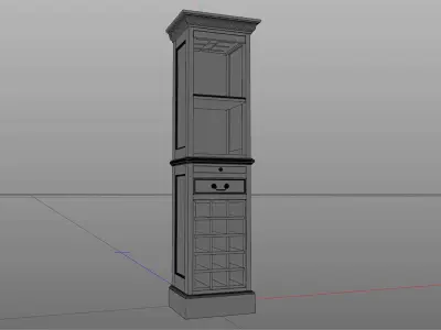 old wine cabinet Low-poly 3D model