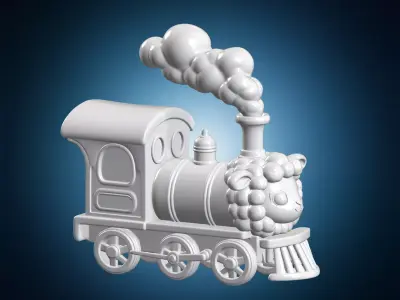 Chibi Sheep Steam Train 3D Print Model 3D print model