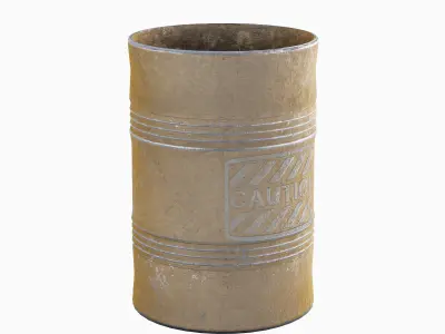 Old Steel Barrel 02 Low-poly 3D model purchase