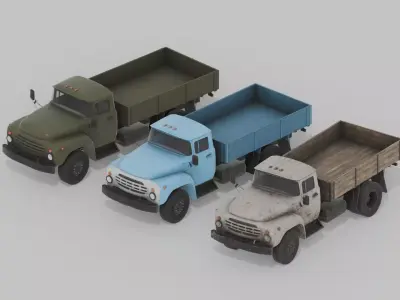 Soviet Flatbed Trucks 3D Model Pack