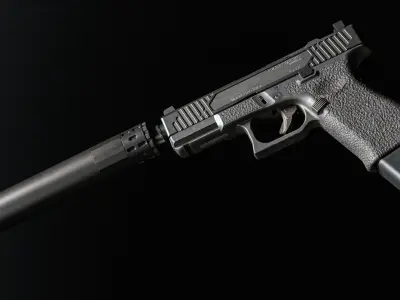 Gemtech GM9 Handgun Suppressor Low-poly 3D model