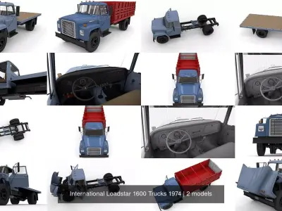 International Loadstar 1600 Trucks 1974 3D Model Pack