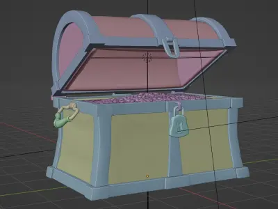 Treasure Chest Low-poly 3D model