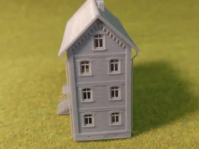 Tenement house 1-160 resin 3D print model