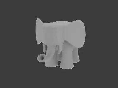 Base Mesh - Stylized Baby Elephant Low-poly 3D model