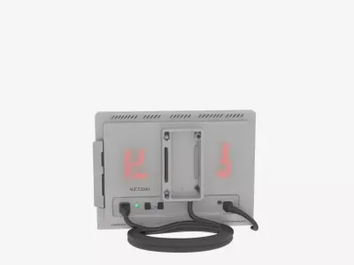 Detailed 3D aluminum LED queue display for banking 3D model