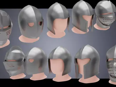 BASE HELMET MODELS 1-5 Low-poly 3D model