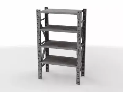 warehouse large shelf 02 3D model