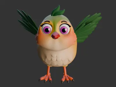 Cartoon Bird Low-poly 3D model order