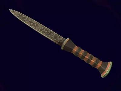 Dagger knife Low-poly 3D model get
