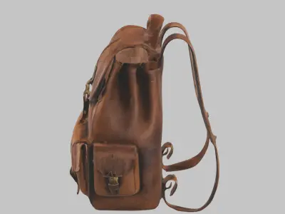 Adventure Style Backpack Low Poly Ready Low-poly 3D model