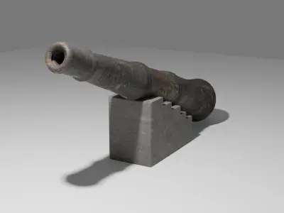 Cannon Statue Low-poly 3D model