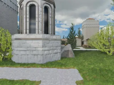 Walled Medieval Settlement 3D model