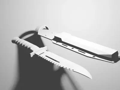 Combat knife Low-poly 3D model Low-poly 3D model get