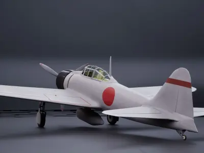 Mitsubishi A6m Zero - WW2 Japan aircraft 3D model