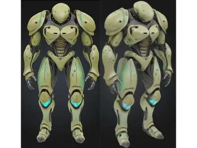 Futuristic Sci Fi Robot Low-poly 3D model