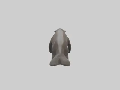 Giant Otter swimming model Low-poly 3D model