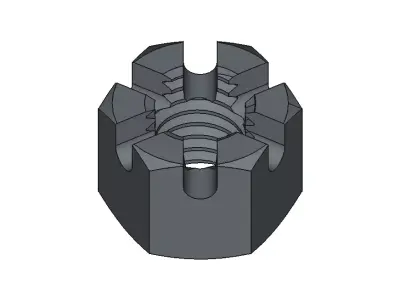 M5 Castle Nut 3D model
